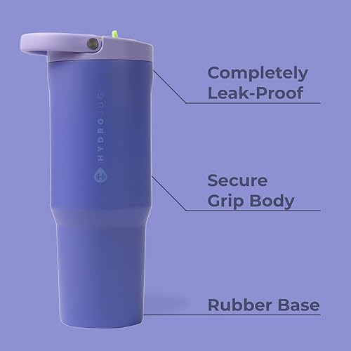 Miniatura 2 de HydroJug Sport Botella de acero inoxidable con popote, aislada al vacío, de 32 onzas, a prueba de fugas, diseño ergonómico, reutilizable, apta para