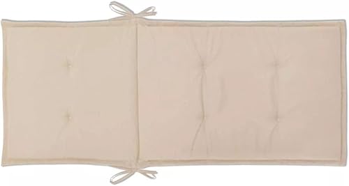 Miniatura 4 de Tidyard 4 cojines para sillas de jardín, cojines de tela para asiento y respaldo, cojines para sillas de patio, color crema para muebles de