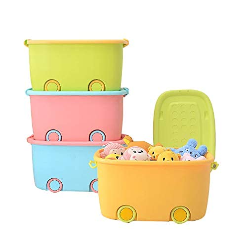 Image of 25 Liters /Toy Storage Box Large Size /Toy Storage Organiser /Toy Basket Storage Box for Kids Big Size Storage Container Box Stackable /Wheels /Locking Lid & Handle (PACK OF 1)