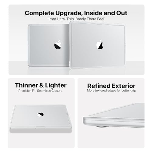 Image of Soonjet for MacBook Air 15 inch Case | M5 M4 M3 M2 2026 2025-2023 | Crack-Resistant Upgrade | Thinner, Lighter, Tougher | Protective Hard Shell Laptop Cover | A3448 A3241 A3114 A2941 | Matte Clear