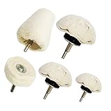 GoodtoU Buffing Polishing Wheel for Drill - 5 Pack Aluminum Drill Buffer Attachment Flannelette Rims with 1/4