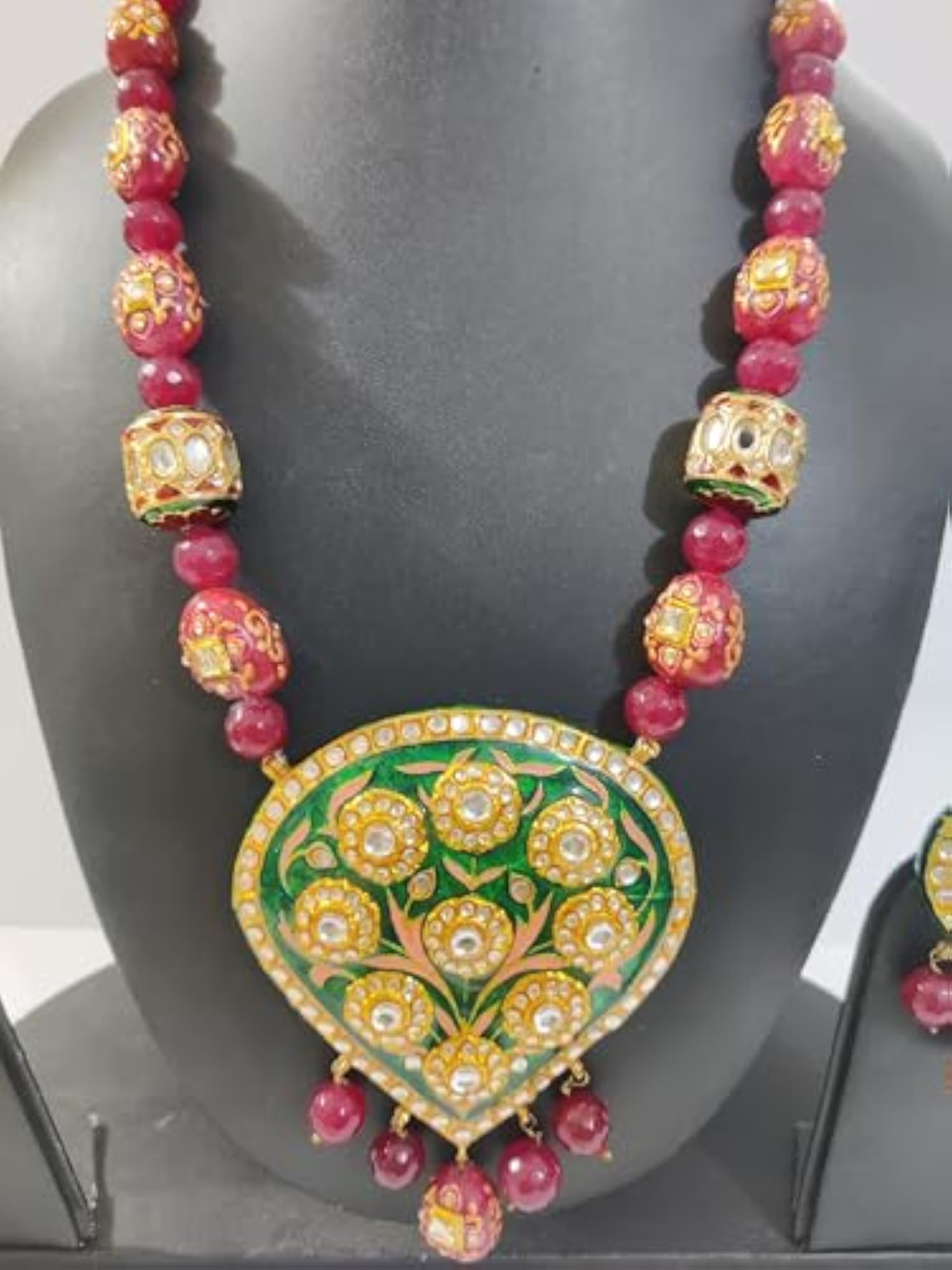 Kundan Traditional Necklace Jewellery Set for Women, Ruby