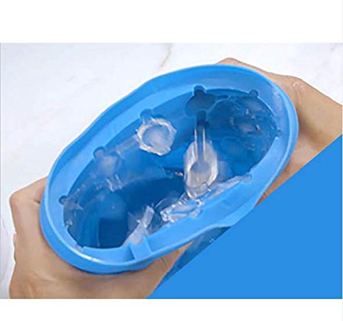 2 In 1 Silicone Ice Bucket & Ice Mold With Lid,Silicon Ice Cube Maker Genie, Portable Silicon Ice Cube Maker 105Mmx105Mm（ Red） +Funnel #TOP5