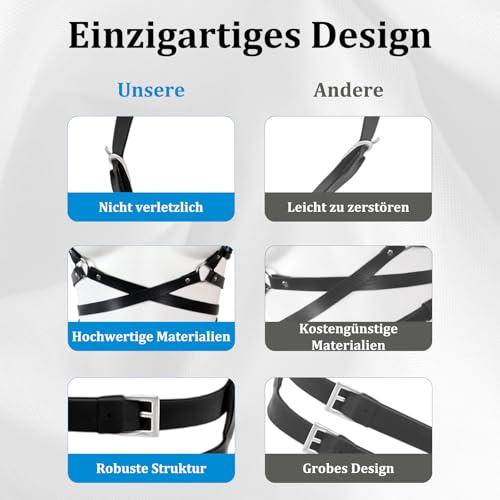 CJAPGJW Punk Leder Körperkette, Verstellbare Taillengürtel, Harness Damen Oberkörper, Modeaccessoire Geeignet Für Musikfestivals und Partys, Frauen Mädchen Cosplay Damen