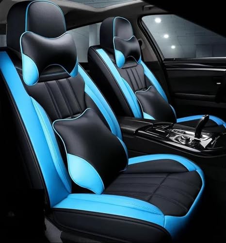 Housses Siège Voiture Cuir PU Noir Bleu : Accessoires Auto de Protection Jaguar XF