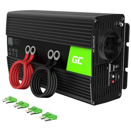 Green Cell® 1000W/2000W 12V auf 230V Reiner Sinus Volt kfz Spannungswandler Wechselrichter Konverter Pure Sine Wave Power Solar Inverter DC AC Umwandler Stromwandler Wohnwagen Auto Autoladegerät