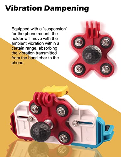 Windfrd Vibration Dampening Motorcycle Phone Mount With Action Camera Mount, Anti Vibration Cell Phone Holder With Handlebar U-Bolt Base, Waterproof, Fits Most Bike Atv And Harley Davidson #TOP2