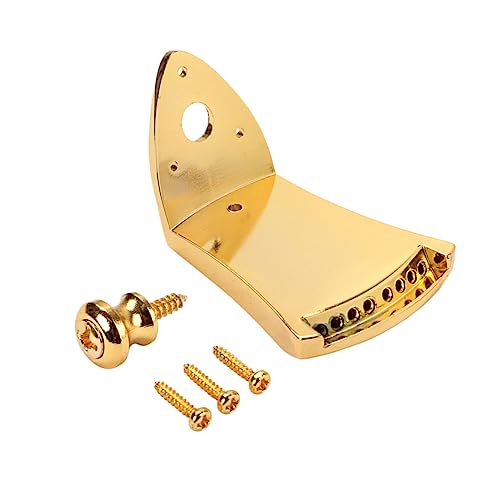 BESPORTBLE 8 String 8 String Guy Board Mandolin Part Replacement Guitar Maker Guitar Tailpiece with Screws Triangle Plated Tailpiece 8-string Mandolin Tailpiece Golden