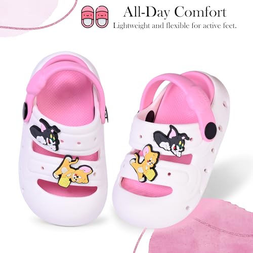 Image of GLJ Kids Comfort Clogs Sandals For Boy And Girl, 1 to 4 Years, Two-Strap Design, Easy To Wear Slip On, Dust and Waterproof, 7101