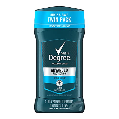 Degree Adrenaline Series Anti-Perspirant and Deodorant Invisible Solid for Men, Cool Rush, 2.7 Ounce