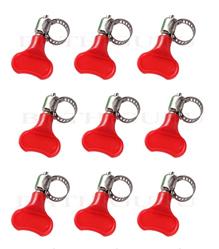 Image of BATH GURU Stainless Steel Hand Adjustable Worm Gear Key Type Hose Clamps 1.5 Inch Gas Water Tap Garden Pipe Clamp Clips for Plumbing Mechanical & Multi Uses (Pack Of 9, 1.5 Inch)