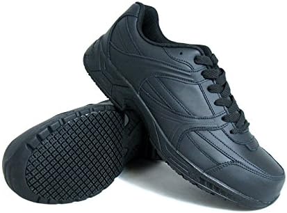 Genuine Grip FootwearSteel Toe Jogger,Black Leather,US