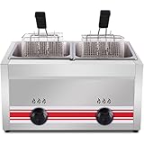 LPG Gas-Fritteuse, Edelstahl-Fritteuse mit Körben und einstellbarer Hitze für den privaten und gewerblichen Gebrauch