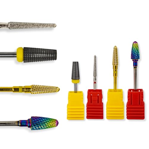 Kit 4 Brocas Tungstênio Bullet 720 Umbrella Unhas de Gel