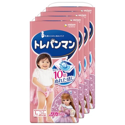 【トレーニング専用パンツ Lサイズ】トレパンマン 女の子 オムツ(9~14kg)136枚(34枚×4)[ケース品] (B0BXCMLS31) Amazon価格推移・価格追跡