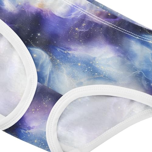 Joisal Aesthetic Galaxy Dream Purple Panties Little Girl Toddlers Underwear Floral Cotton Colorful Briefs Undies Kids 2t4