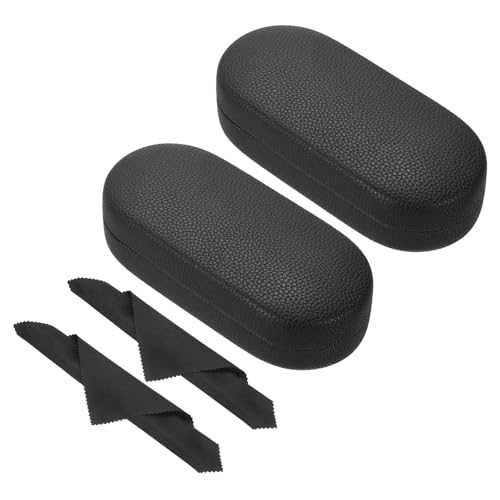 Image of PATIKIL Hard Shell Eyeglasses Case, PU Leather Large Glasses Case Litchi Grain Protective Sunglasses Organizer