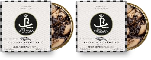 Real Conservera Española Calamar Patagónico en su Tinta - Lata de 130g (Paquete de 2)