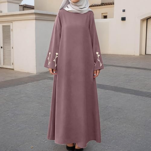 Robe de style ethnique longue brodée chic et décontractée