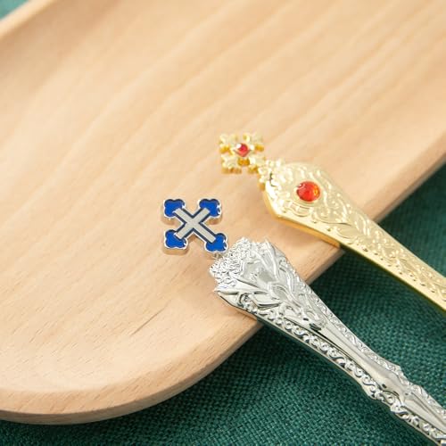 image for RZRHMUHN Orthodox Zinc Alloy Ritual Spoons – Elegant Cross Design, D