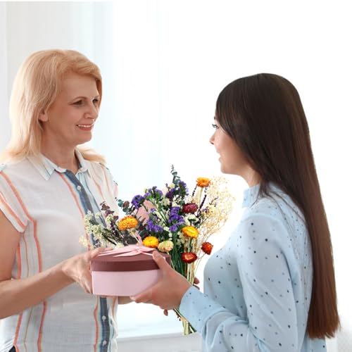 Natural Dried Flower Bouquet, 17" DIY Floral Arrangements with Eucalyptus Strawflower Lavender, Rustic Boho Wedding and Home Centerpiece Decorations - Image 3