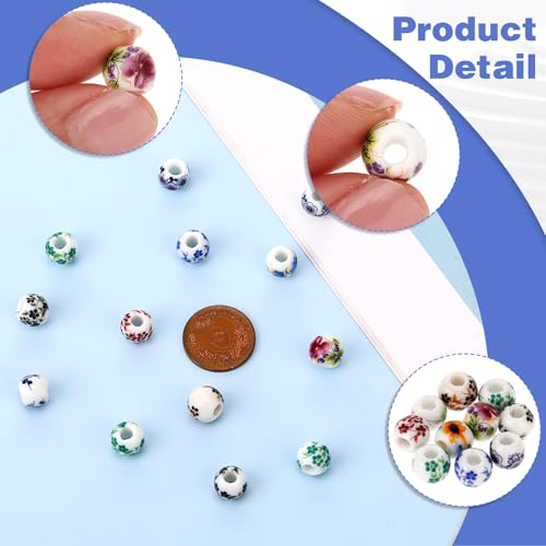 Cuentas de cerámica redondas para hacer joyas y manualidades con abalorios de porcelana de 8 mm 4