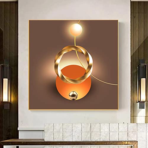 Peinture Géométrique sur Toile 60x60cm - Décoration Intérieure Esprit Scandinave