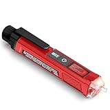 KAIWEETS Voltage Tester/Non-Contact Voltage Tester with Signal Percentage, Dual Range AC 12V/70V-1000V, Live/Null Wire Tester, Electrical Tester with LCD Display, Wire Breakpoint Finder (Full Red)