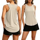 Sleeveless Workout Tops for Women Summer Ruffle...