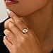 NONAMOIS Gold Rings for Women Open Anti Anxiety Spinner Ring Adjustable Fidget Rings Evil Eye Flower Ring Jewelry