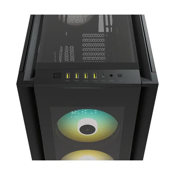 Corsair iCUE 7000X RGB Full-Tower ATX PC Case (Three Tempered Glass Panels, Four Included 140mm RGB Fans, Easy Cable Management, Smart RGB and Fan Speed Control, Spacious Interior) Black - Image 14
