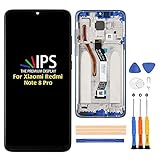 A-MIND for XiaoMi Redmi Note 8 Pro 6.53inchTouch Screen Digitizer LCD Display Assembly Replacement Kits,with Screen Protector+Tools (Blue with Frame)