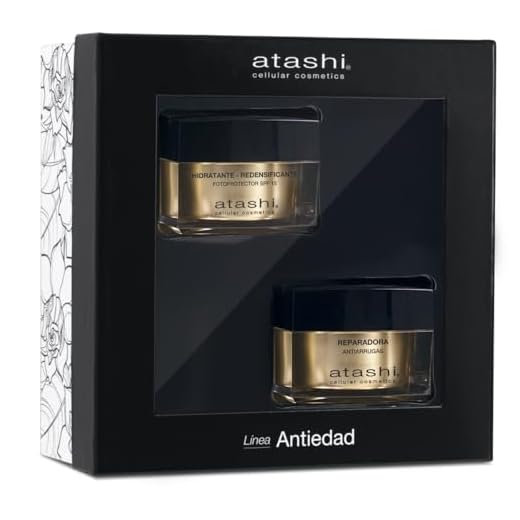 atashi Cofre de Belleza Ritual Hidrata y Repara, Crema Hidratante Redensificante SPF 15 + Crema Reparadora Antiarrugas SPF 15, Con Retinol y Spilanthol50, 50 ml + 50 ml