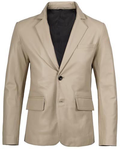 Image of Decrum Lambskin Leather Blazer for Men - Genuine Leather Sport Coat for Formal & Business Casual