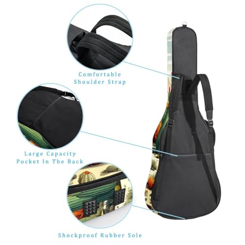 JRHEJTFZ Housse pour guitare acoustique de 1,9 cm d’épaisseur, étanche, durable et élégante, motif cactus vert, Multicolore 5., 42.9×16.9×4.7 in, Motif imprimé tendance - Les Beatles, Paul McCartney, John Lennon, RIngo Starr, George Harrison JRHEJTFZ Housse pour guitare acoustique de 1,9 cm d'épaisseur, étanche, durable et élégante, motif cactus vert, Multicolore 5., 42.9x16.9x4.7 in, Motif imprimé tendance – Image 4