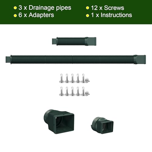 Ogutter Rain Gutter Downspout Extensions, Downspout Extender for Rainwater Drainage Flexible, Down Spout Drain Extension Pipe and Extendable from 21 to 66 Inches (3 Pack, Green) by Ogutter - Image 6