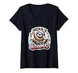 Photo Gallery donna merry slothmas funny bradipo avvolto in luci di natale gioco di parole maglietta con collo a v Photo Gallery donna merry slothmas funny bradipo avvolto in luci di natale gioco di parole maglietta con collo a v