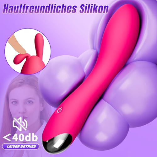 Vibratorensets für Frauen Klitoris, Dildo Vibrator Sex Spielzeug für die Frau mit 4 Aufsätzen 20 Vibrations, Anal Klitoris G Punkt Massagestab Vibration für Frauen Sexspielzeug Wasserdicht Leise