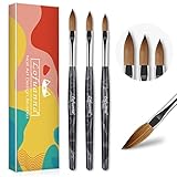 Lofuanna Nail Acrylic Brushes Set 3PCS Nail Brush for Acrylic Application Size #10 12 14...