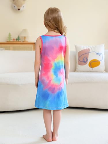 Eledobby Girls Summer Dress Princess Sleeveless A-Line Swing Sundress Kids Casual Tank Dresses Beach Playwear Outfit4