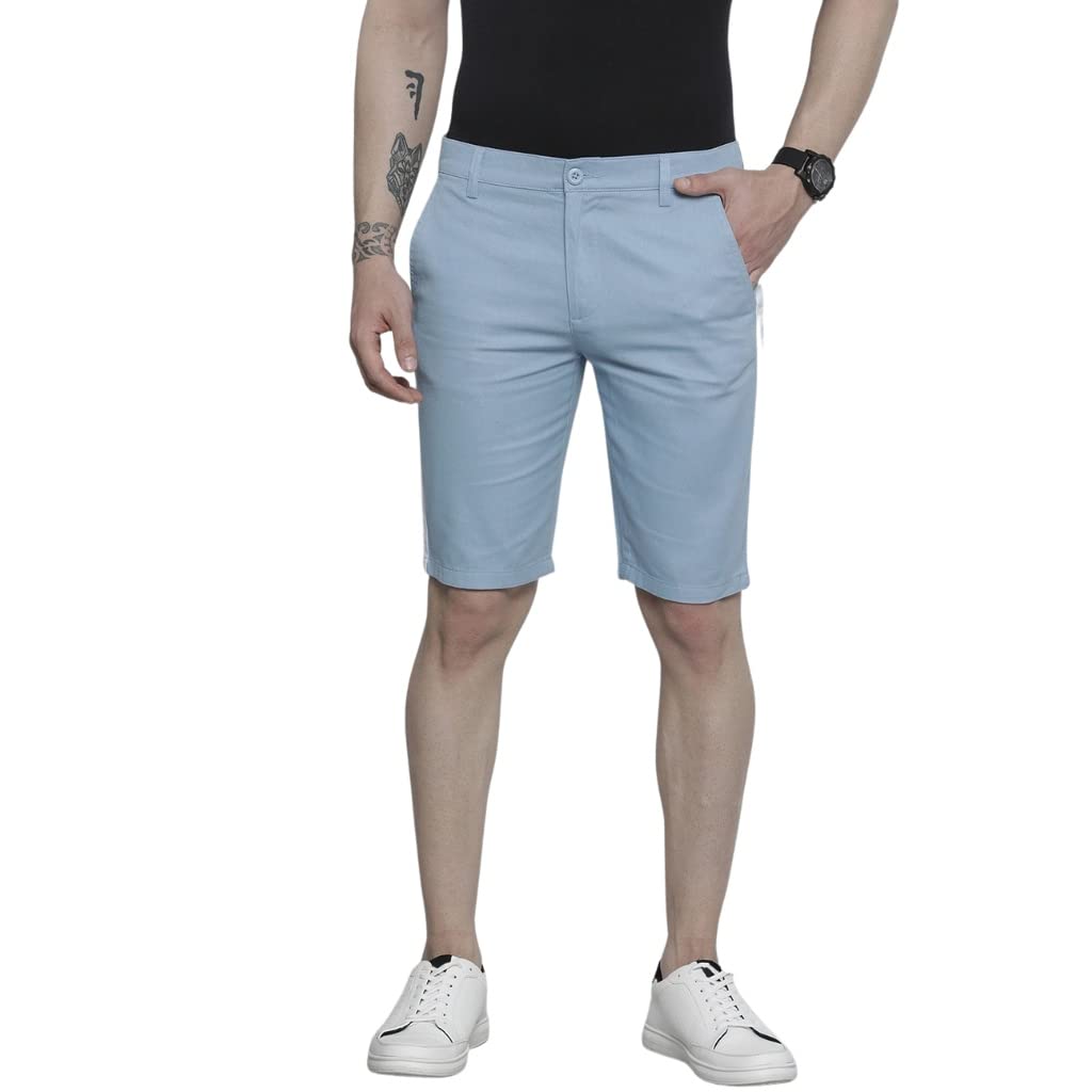 the indian garage co Men Slim Fit Solid Mid-Rise Shorts-picture-29