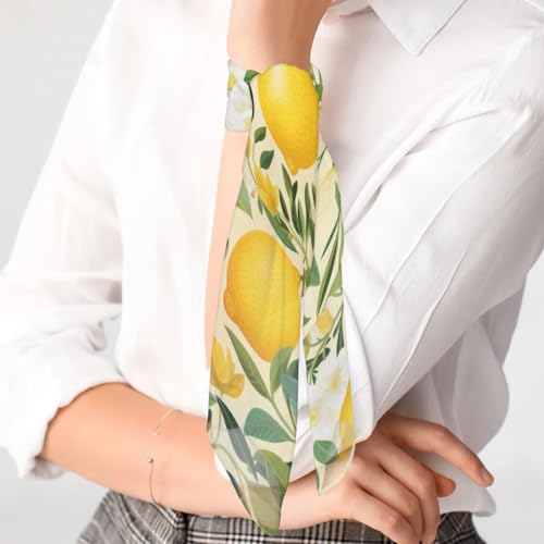 Spring Lemon Fashion Hair Scarf Lightweight Silk Feeling Head Scarf Square Bandanas for Women3