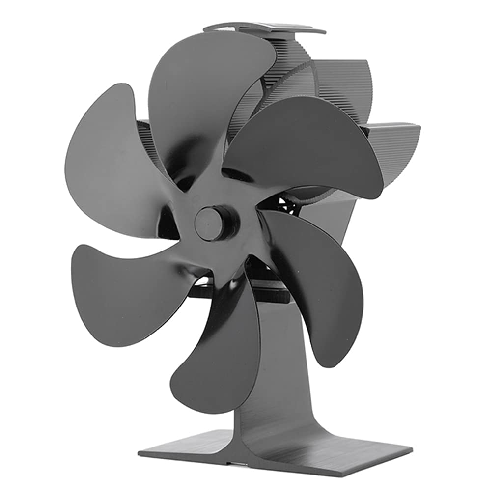 Calentador Estufa con ventilador, chimenea, leña, circulación de aire caliente, 6 aspas, ideal regalo para hogar, familia, estufa, ventilador, funciona con calor, sin necesidad de batería ni