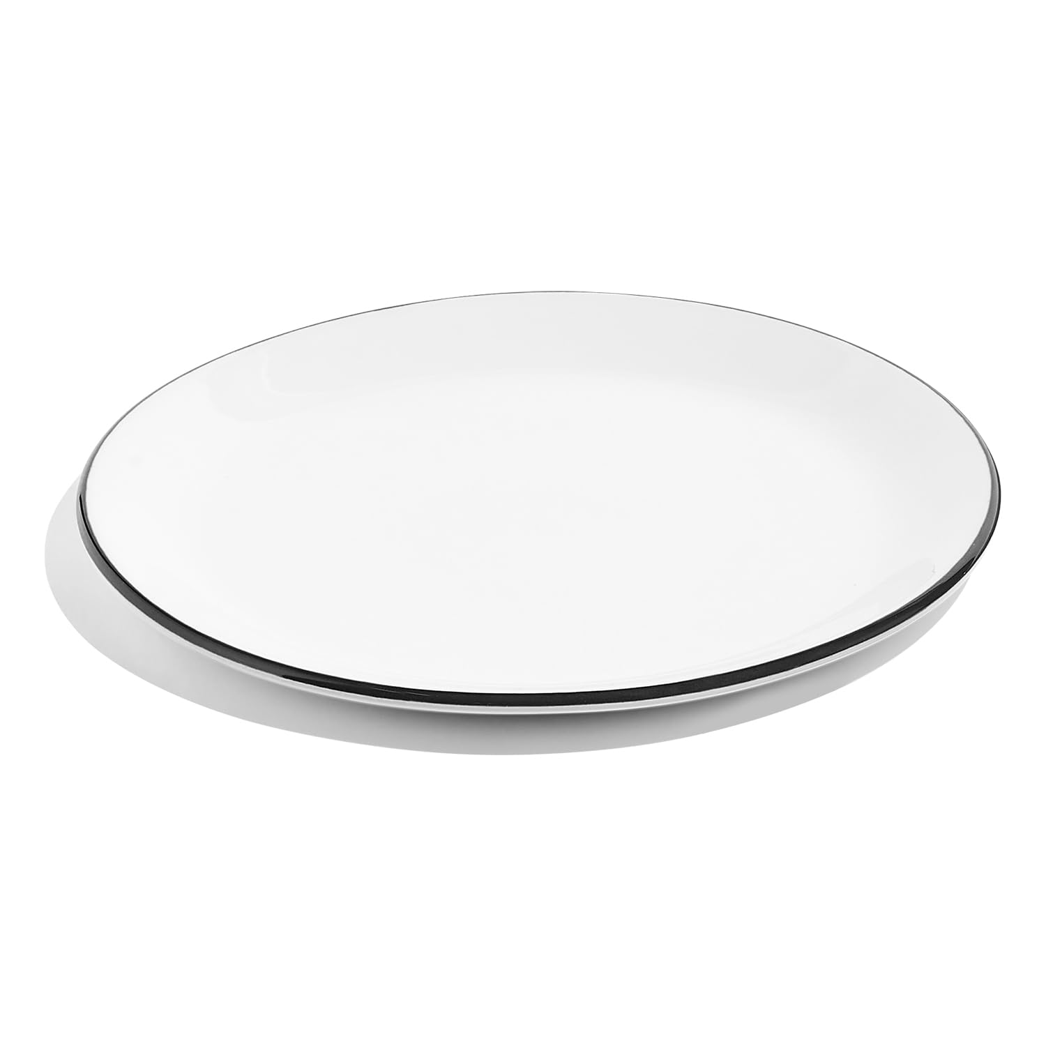 Plateau de Service Fabriqué en Angleterre en Porcelaine Fine et Finition Bord Noir Durable