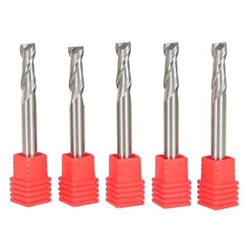 Image of waltyotur Carbide End Mill 1 /4 Inch Suitable for Aluminum Cutting Non-Ferrous Metal Up Cutting 5 Pieces