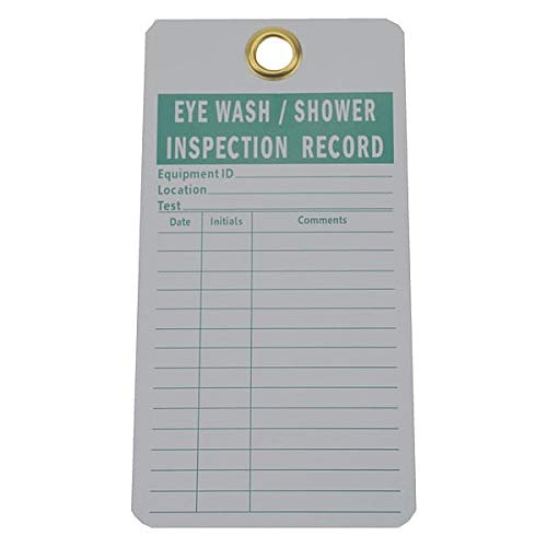 Electromark Eye Wash/Shower Inspection Tag, 25/Pk