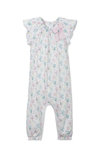 Feather Baby Girls Clothes Pima Cotton Short Sleeve Bow One-Piece Jumpsuit Baby Romper, 0-3 Months, Regal Bird-Colors On White #TOP14