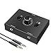 Produktbild UNSTINCER 3,5mm Jack Audio Switch Box 2(1)-In-1(2)-Out, Analog Stereo Sound Umschalter mit Volume Knopf Mute Button, Passive ab Selector Schalter Umschaltung für Phono Lautsprecher Headphone PC
