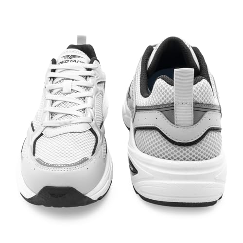 Image of Red Tape Men's Sneakers Grey Green Mesh Pu Round Toe Lace-Up