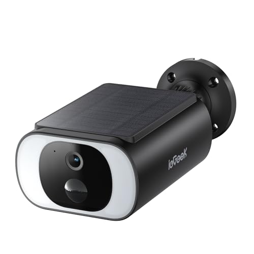 ieGeek S1 Solar Security Cameras Wireless Outdoor, 2K WiFi Battery Powered Home Surveillance Camera with Embedded Solar Panel, AI Motion Sensor, Smart Alarm, Color Night Vision, Cloud/SD,Works w/Alexa